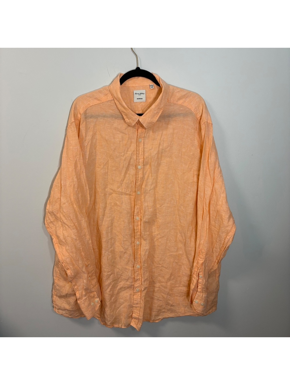 Men's 3XB Linen Peach/Orange/Coral Button Up - Murano x Baird McNutt Irish Linen